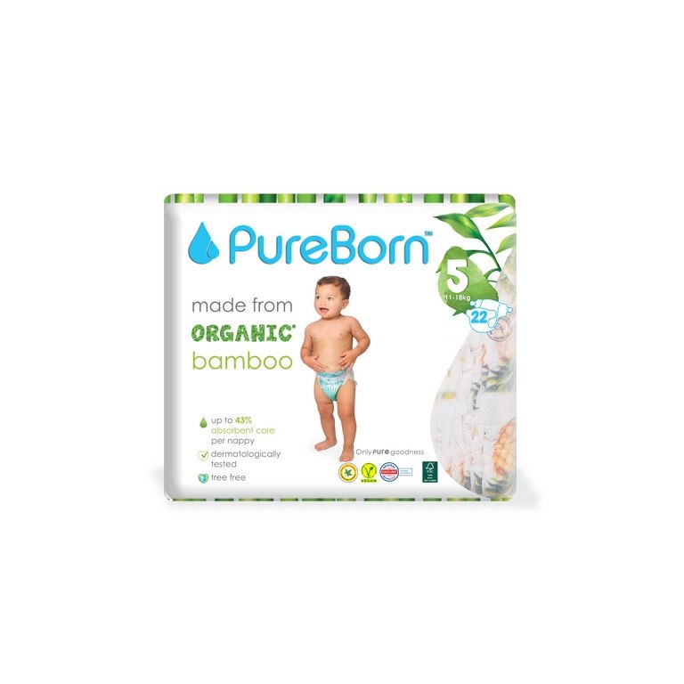 PUREBORN PAÑALES T5 - 11-18 KG 22 u.